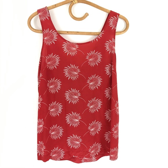 Madewell Red Silk Cut out Tie Back Size Medium - Picture 3 of 5